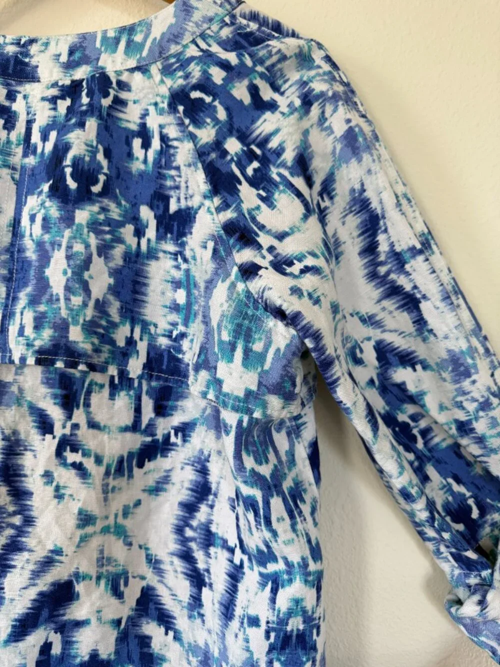 Ruby Rd Blue Linen Blend Coastal Lightweight Jacket Size 14 -Spring-Summer Layer - Picture 9 of 11